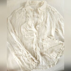 Free People Lace Ruffle Blouse